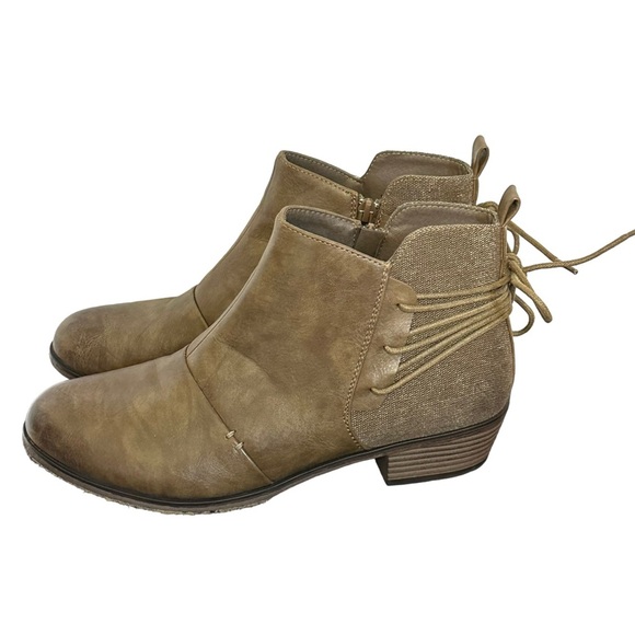 Natural Reflections Tan Boots with Lace Up Back Sz 10 - Picture 2 of 9